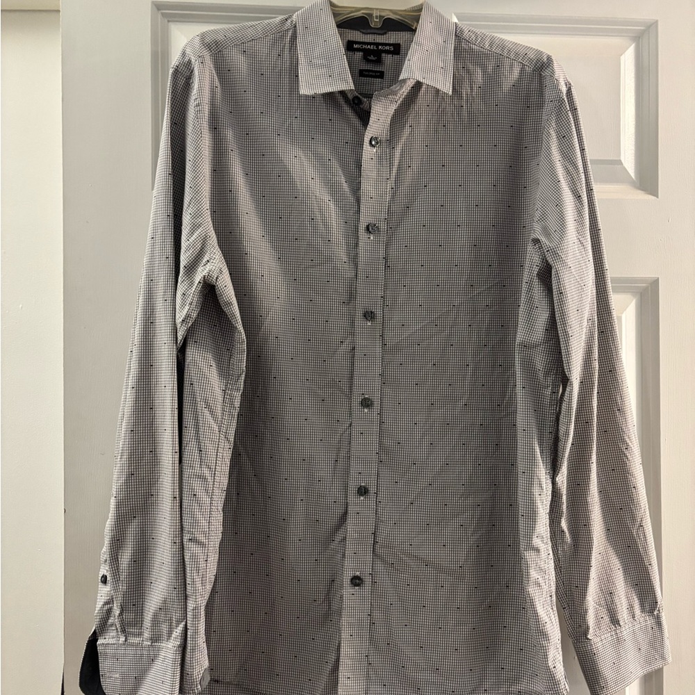 Michael‎ Kors Black and Gray Casual Button-Down Shirt